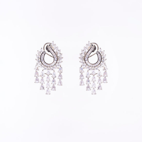Opal Touch - Shimmering Rhodium Earrings - Earrings
