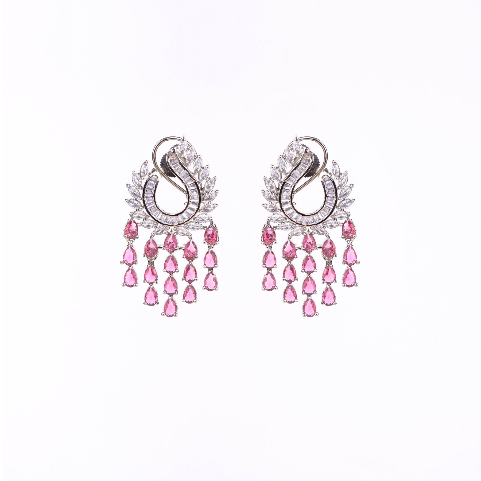 Opal Touch - Shimmering Rhodium Earrings - Earrings