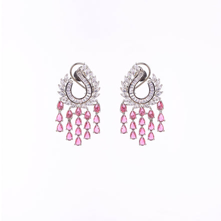 Opal Touch - Shimmering Rhodium Earrings - Earrings