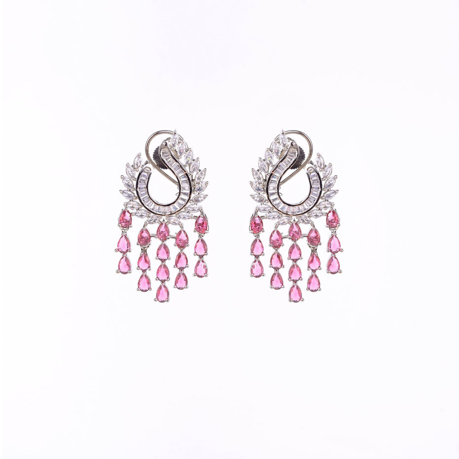 Opal Touch - Shimmering Rhodium Earrings - Earrings