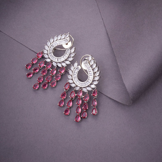 Opal Touch - Shimmering Rhodium Earrings - Earrings