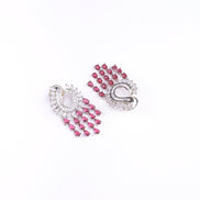 Opal Touch - Shimmering Rhodium Earrings - Earrings