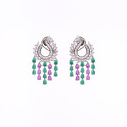 Opal Touch - Shimmering Rhodium Earrings - Earrings