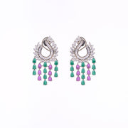 Opal Touch - Shimmering Rhodium Earrings - Earrings
