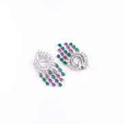 Opal Touch - Shimmering Rhodium Earrings - Earrings