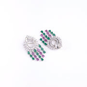 Opal Touch - Shimmering Rhodium Earrings - Earrings