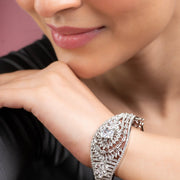 Bracelet - Shimmering Rhodium Plated Bracelet - Opal Touch