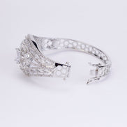 Bracelet - Shimmering Rhodium Plated Bracelet - Opal Touch