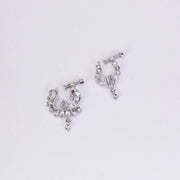 Nose Pin - Shimmering Rhodium Plated Combo Nose Pins - Opal Touch