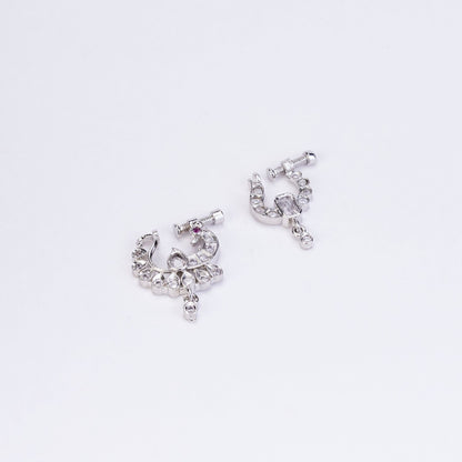 Nose Pin - Shimmering Rhodium Plated Combo Nose Pins - Opal Touch