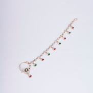Nose Pin - Shimmering Two Tone Gold Silver Nath - Opal Touch