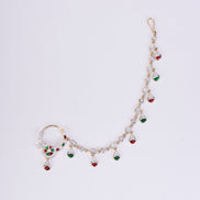 Nose Pin - Shimmering Two Tone Gold Silver Nath - Opal Touch