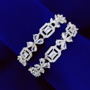 Opal Touch - Shimmering White Rhodium Bangles (Pack of 2) - Bangles