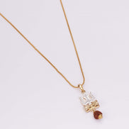 Locket Set - Shiv Sambhu Gold Plated Locket Set - Opal Touch