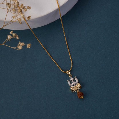 Locket Set - Shiv Sambhu Gold Plated Locket Set - Opal Touch