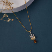 Locket Set - Shiv Sambhu Gold Plated Locket Set - Opal Touch