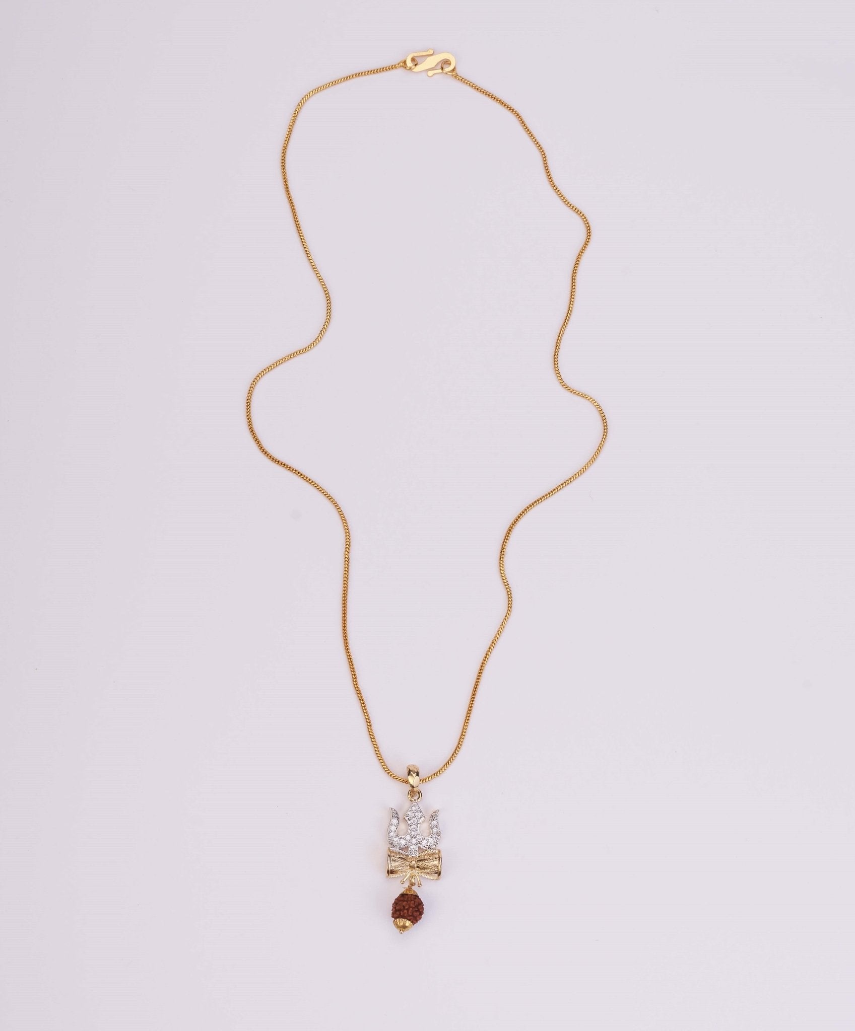 Locket Set - Shiv Sambhu Gold Plated Locket Set - Opal Touch