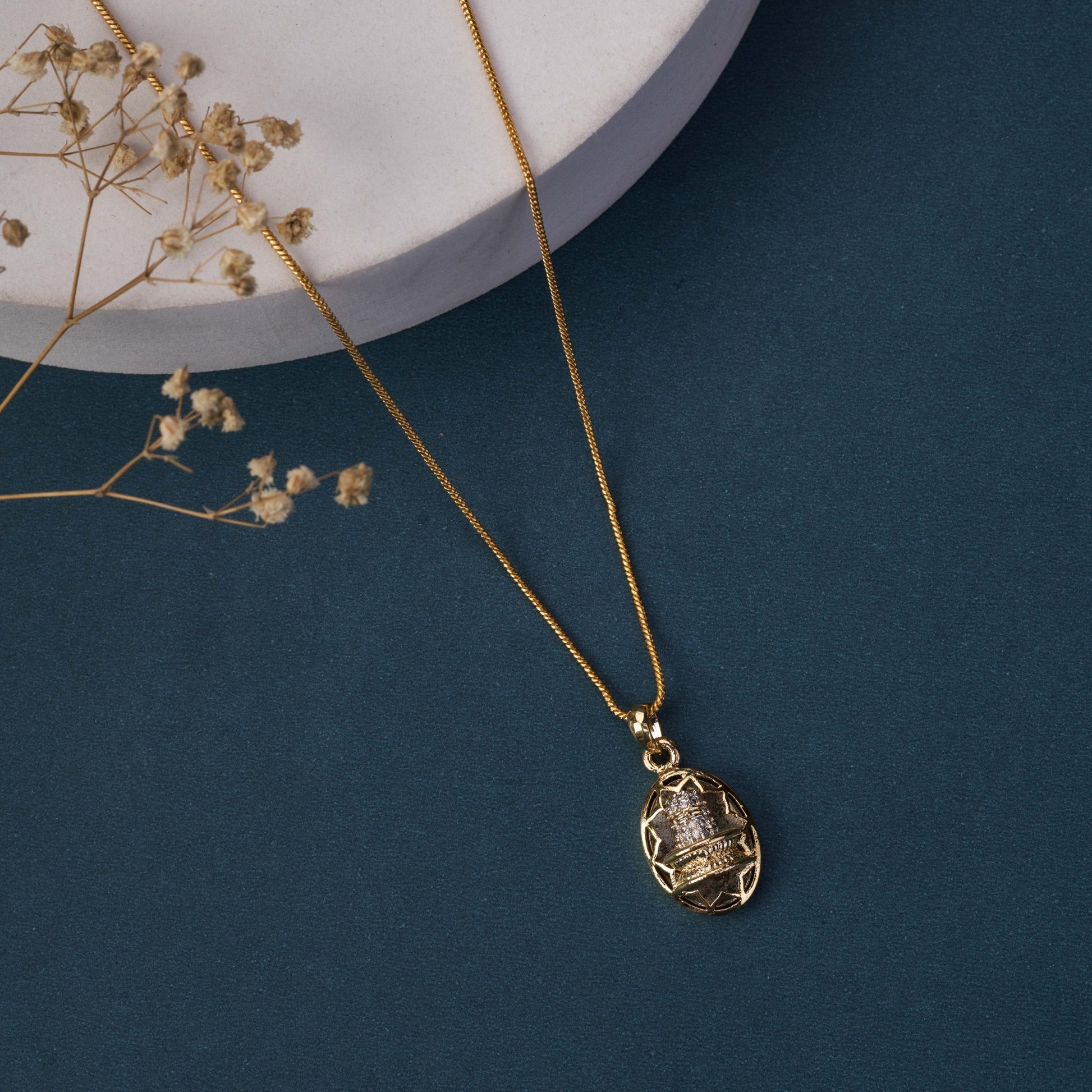 Locket Set - Shivling Gold Plated Locket Set - Opal Touch