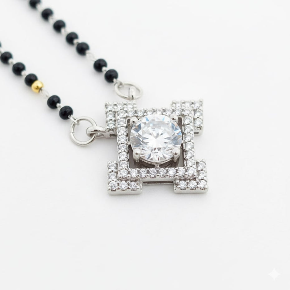 Silver Moonbeam Mangalsutra - Opal Touch