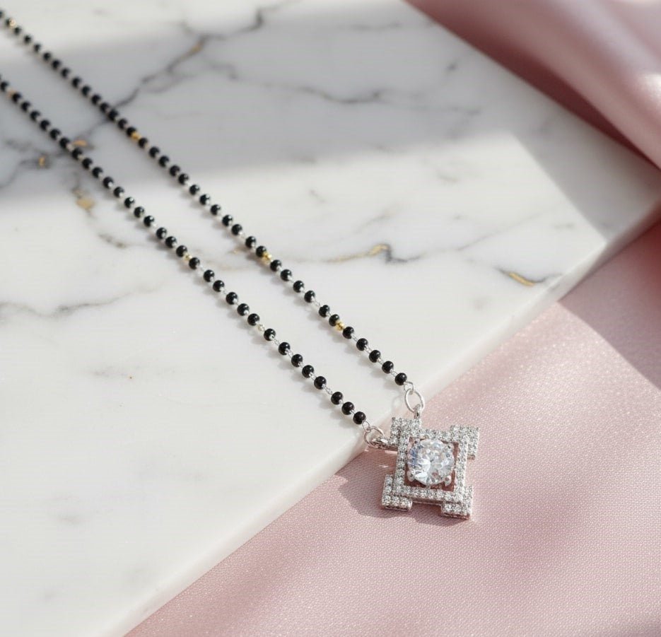 Silver Moonbeam Mangalsutra - Opal Touch