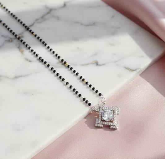 Silver Moonbeam Mangalsutra - Opal Touch