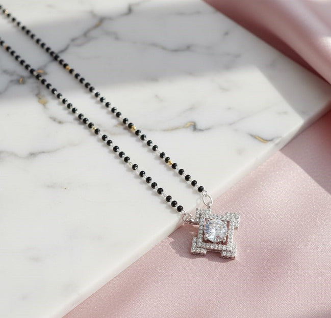 Silver Moonbeam Mangalsutra - Opal Touch