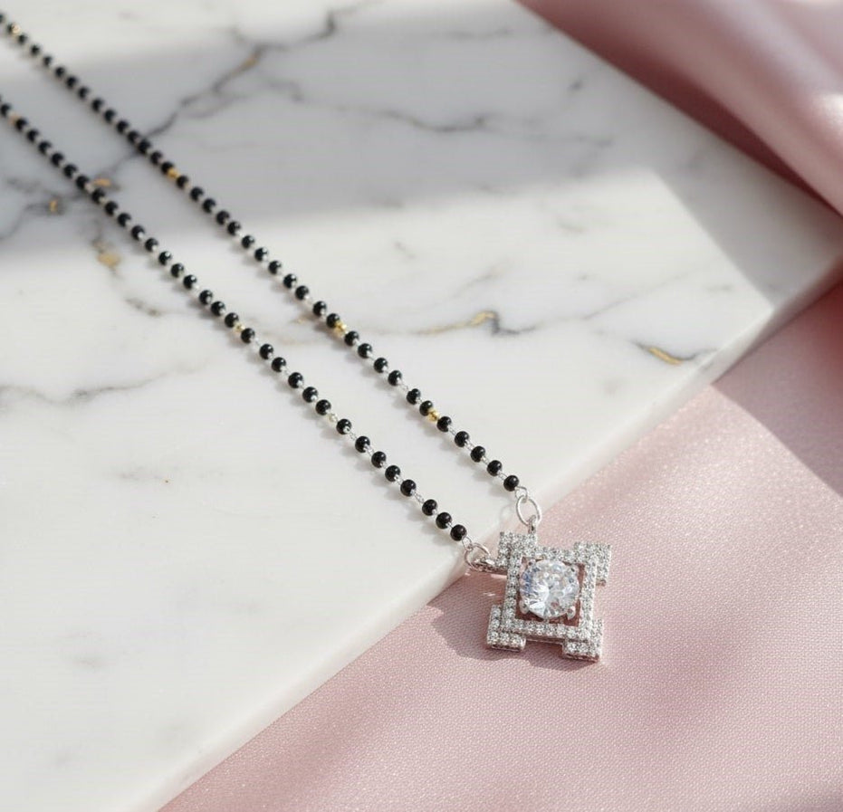 Silver Moonbeam Mangalsutra - Opal Touch