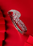 Silver Plated Cubic Zirconia Bangle Bracelet - Opal Touch