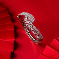 Silver Plated Cubic Zirconia Bangle Bracelet - Opal Touch