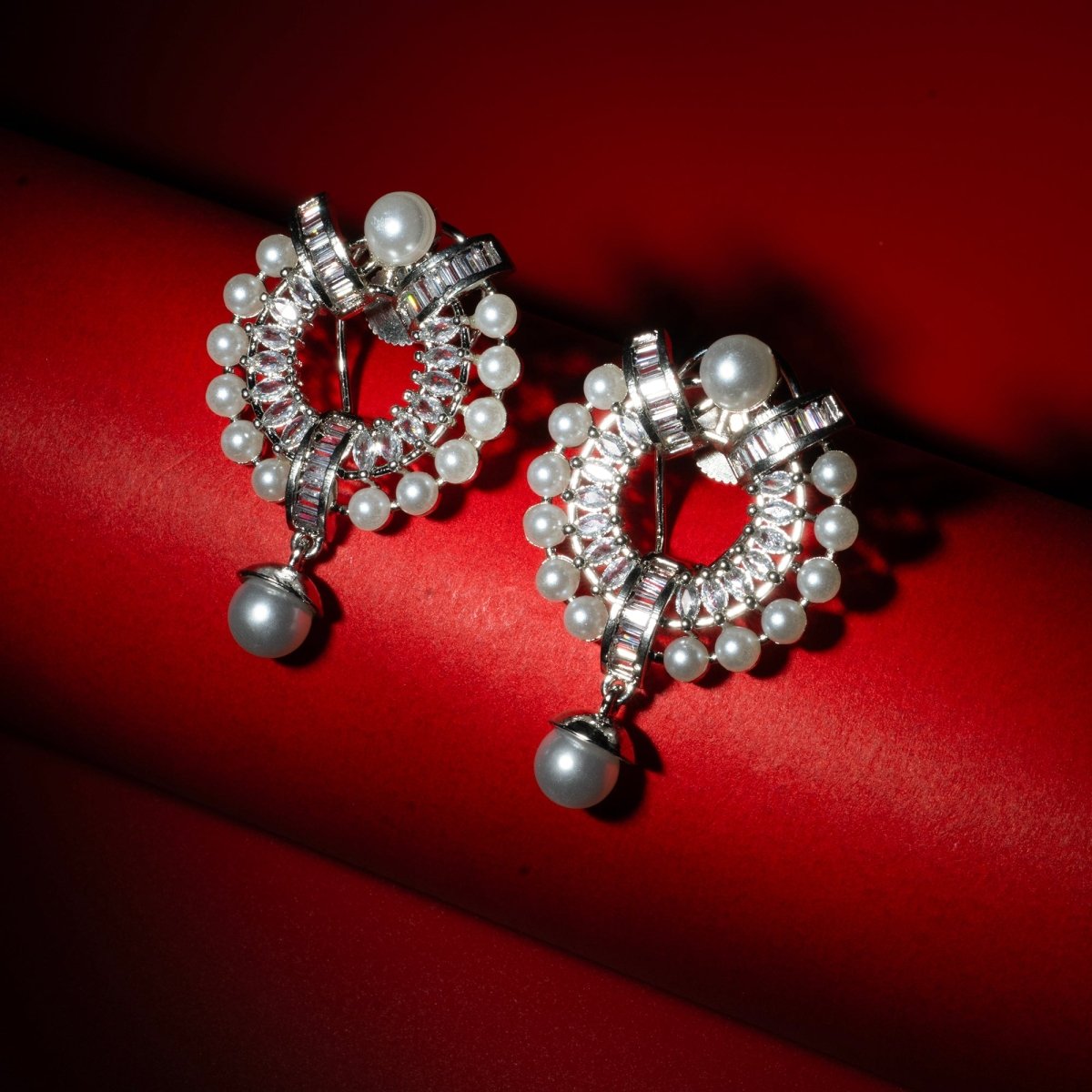 Silvershine Empress Rhodium Plated Drops - Opal Touch