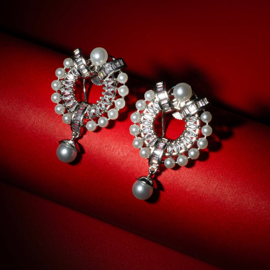 Silvershine Empress Rhodium Plated Drops - Opal Touch