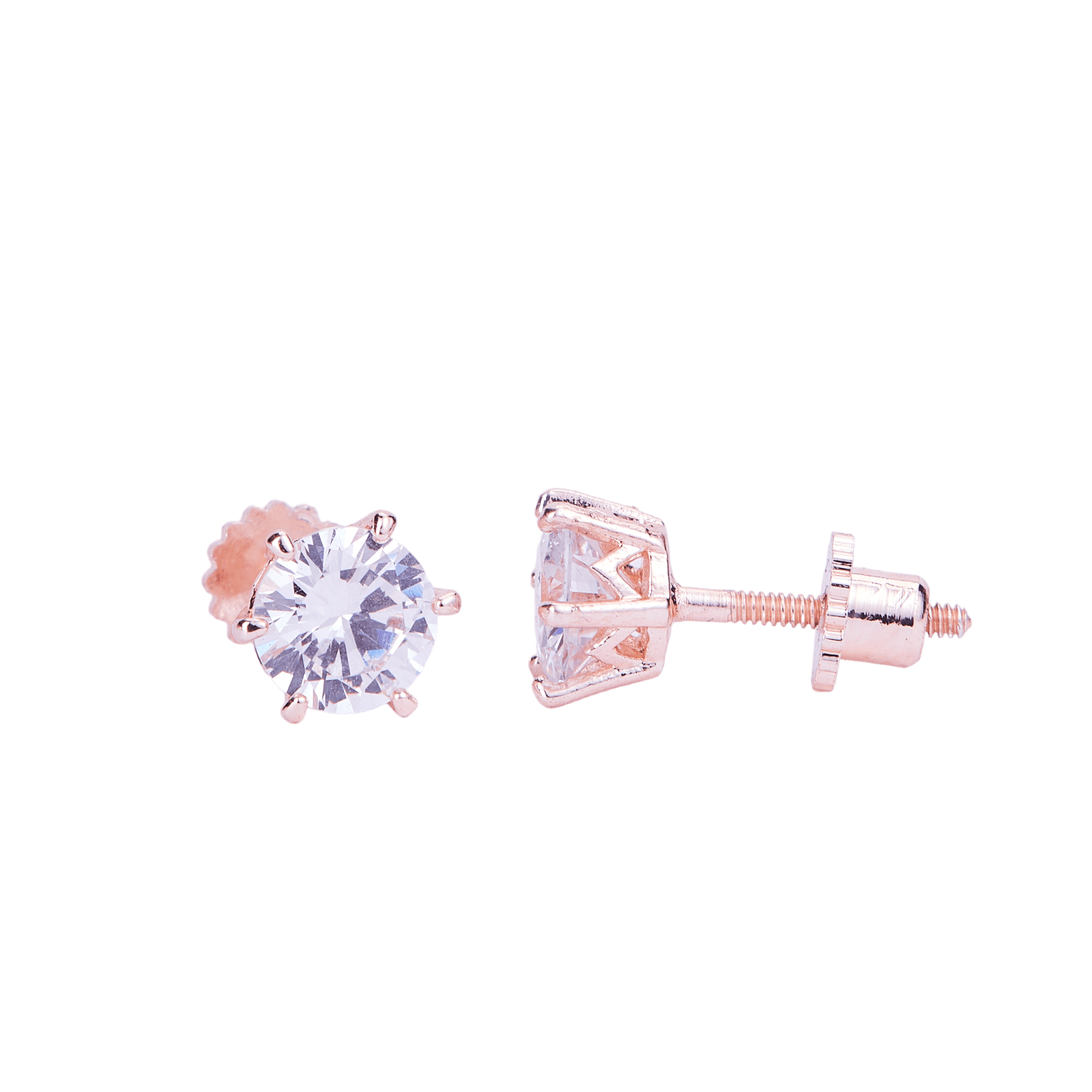 Opal Touch - Single White Stud Screw Earrings - Studs