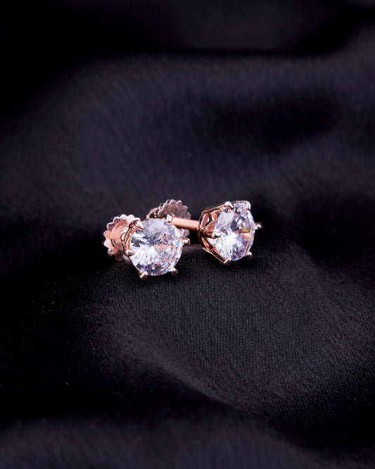 Opal Touch - Single White Stud Screw Earrings - Studs