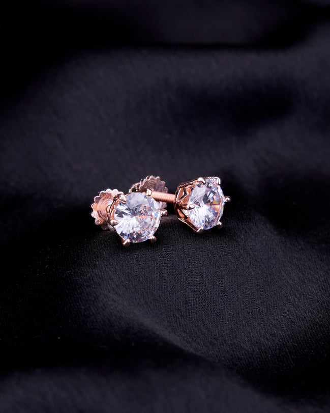 Opal Touch - Single White Stud Screw Earrings - Studs