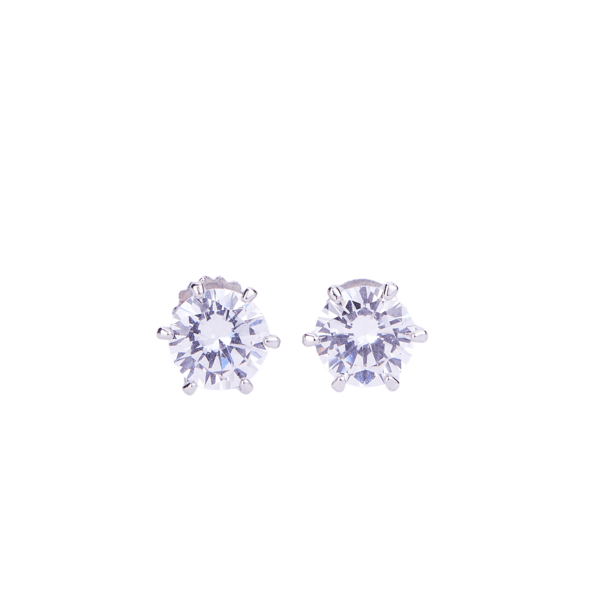 Opal Touch - Single White Stud Screw Earrings - Studs