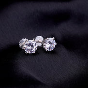Opal Touch - Single White Stud Screw Earrings - Studs
