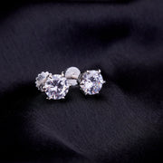 Opal Touch - Single White Stud Screw Earrings - Studs