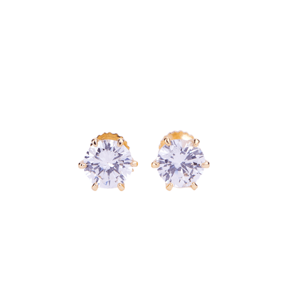 Opal Touch - Single White Stud Screw Earrings - Studs