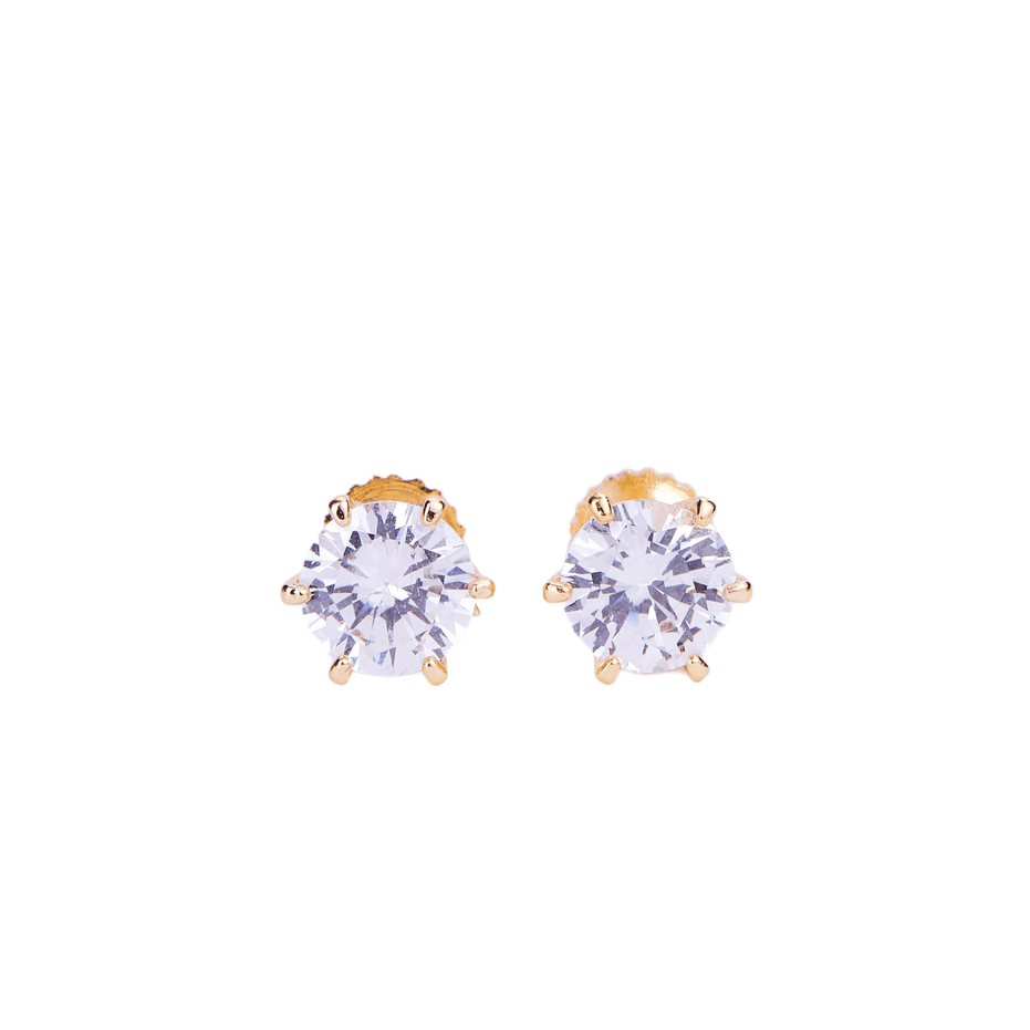 Opal Touch - Single White Stud Screw Earrings - Studs