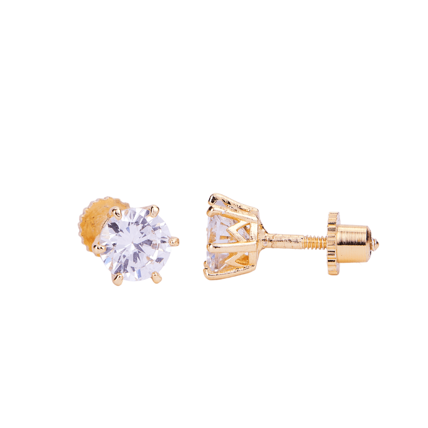 Opal Touch - Single White Stud Screw Earrings - Studs