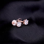 Opal Touch - Single White Stud Screw Earrings - Studs