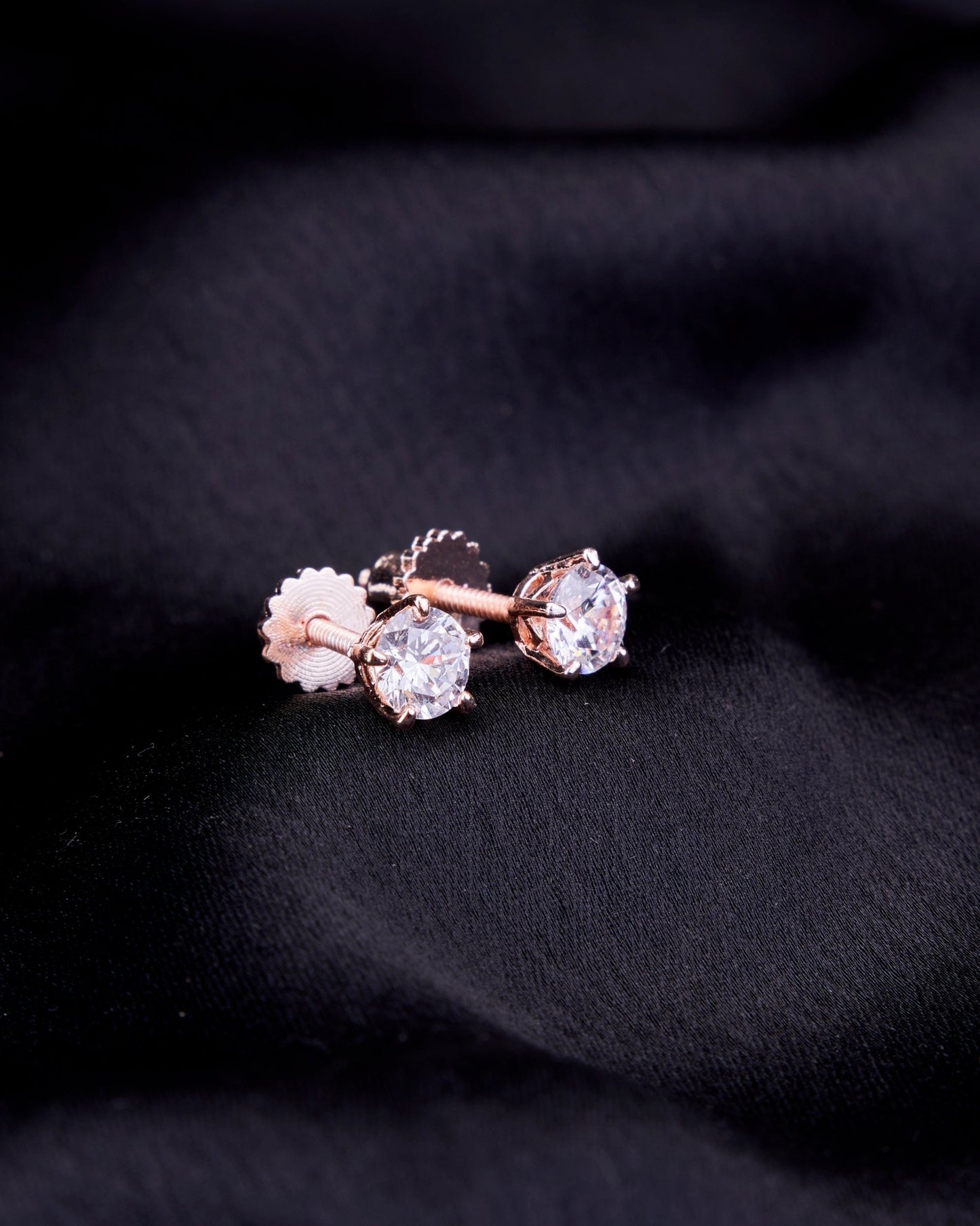 Opal Touch - Single White Stud Screw Earrings - Studs