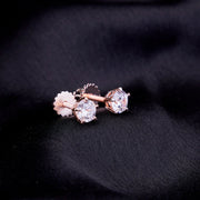 Opal Touch - Single White Stud Screw Earrings - Studs