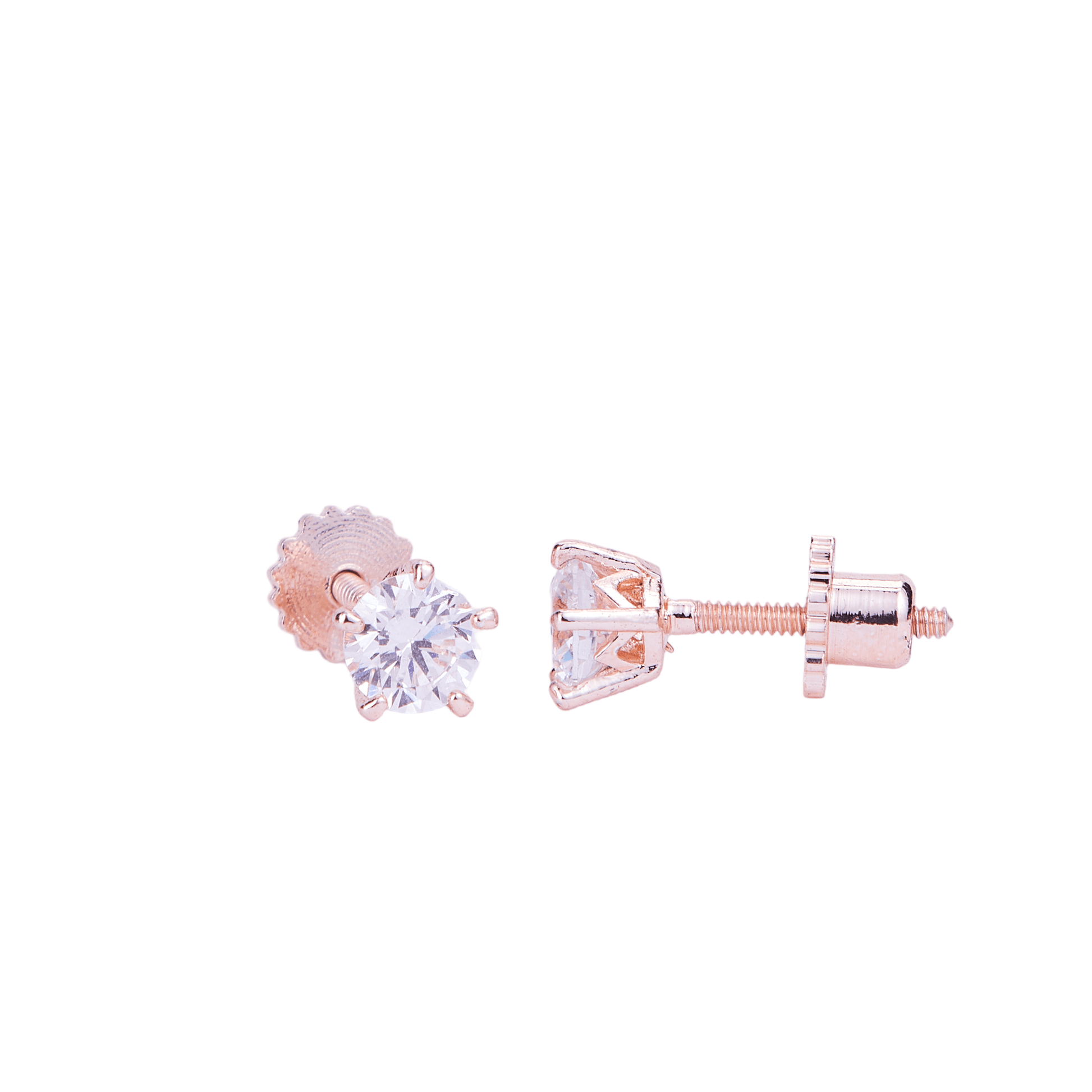 Opal Touch - Single White Stud Screw Earrings - Studs