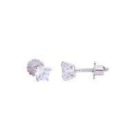 Opal Touch - Single White Stud Screw Earrings - Studs