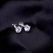 Opal Touch - Single White Stud Screw Earrings - Studs