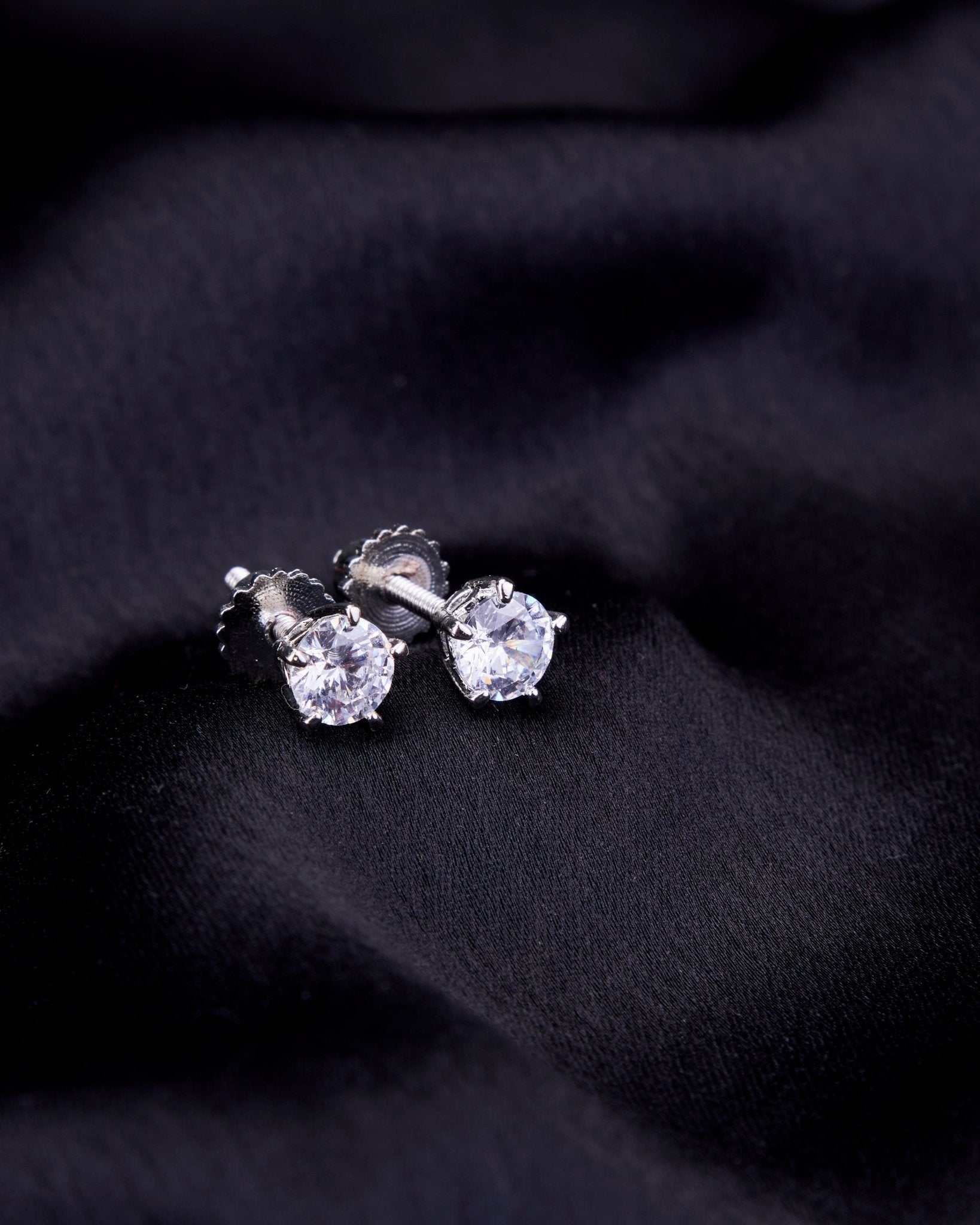 Opal Touch - Single White Stud Screw Earrings - Studs