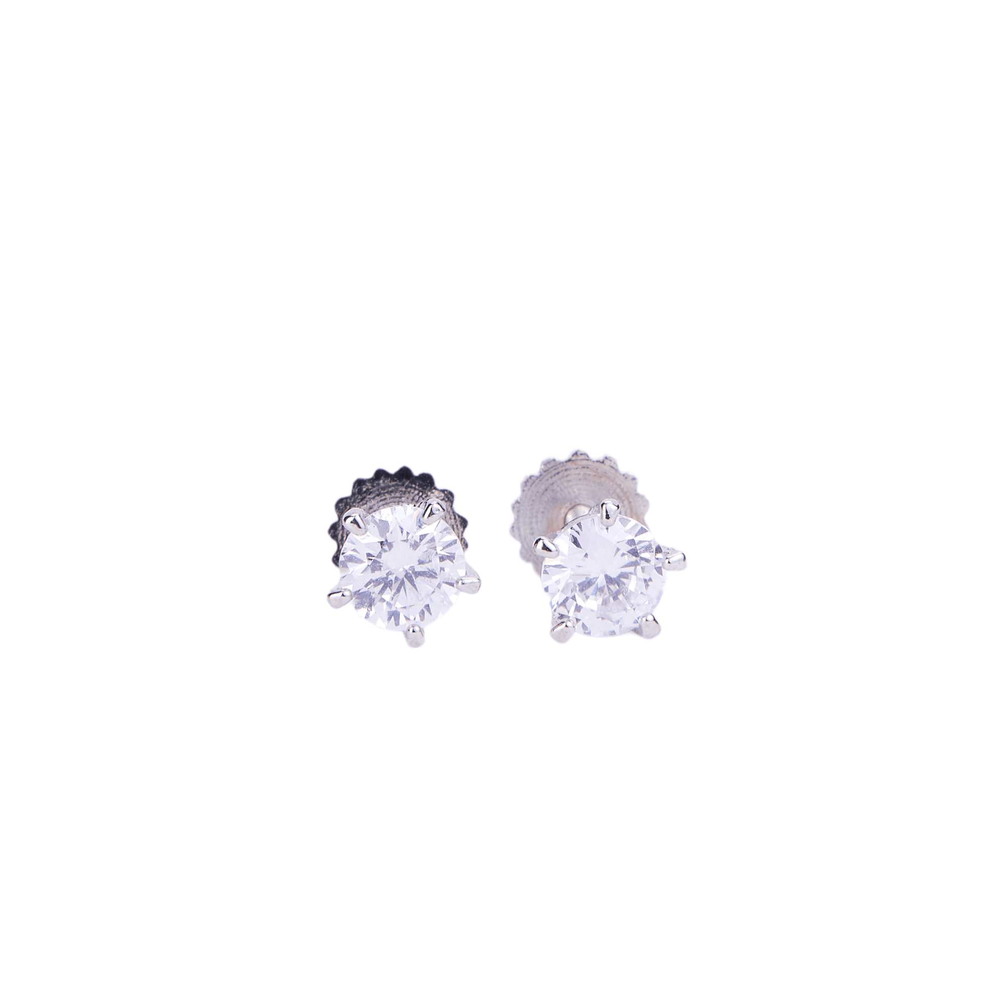 Opal Touch - Single White Stud Screw Earrings - Studs
