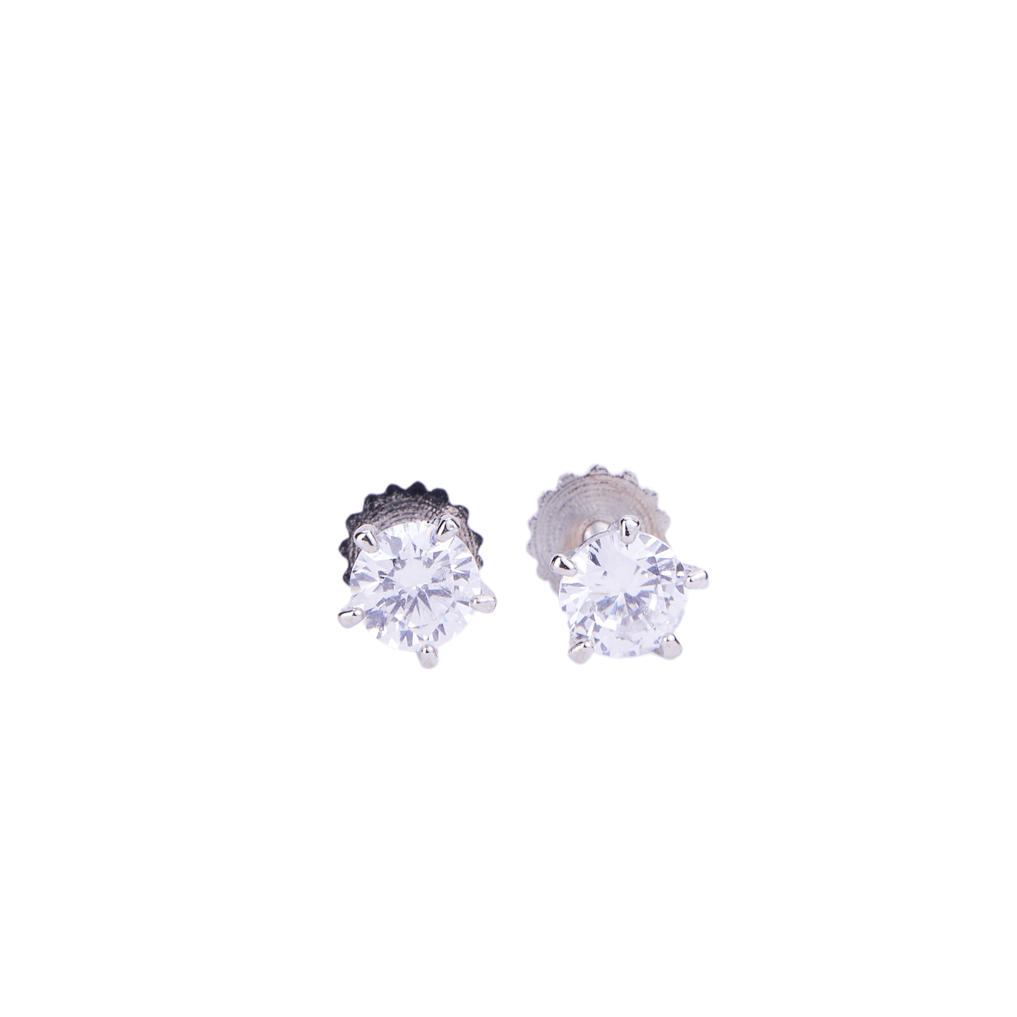 Opal Touch - Single White Stud Screw Earrings - Studs