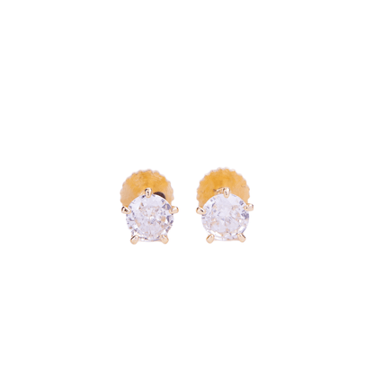 Opal Touch - Single White Stud Screw Earrings - Studs